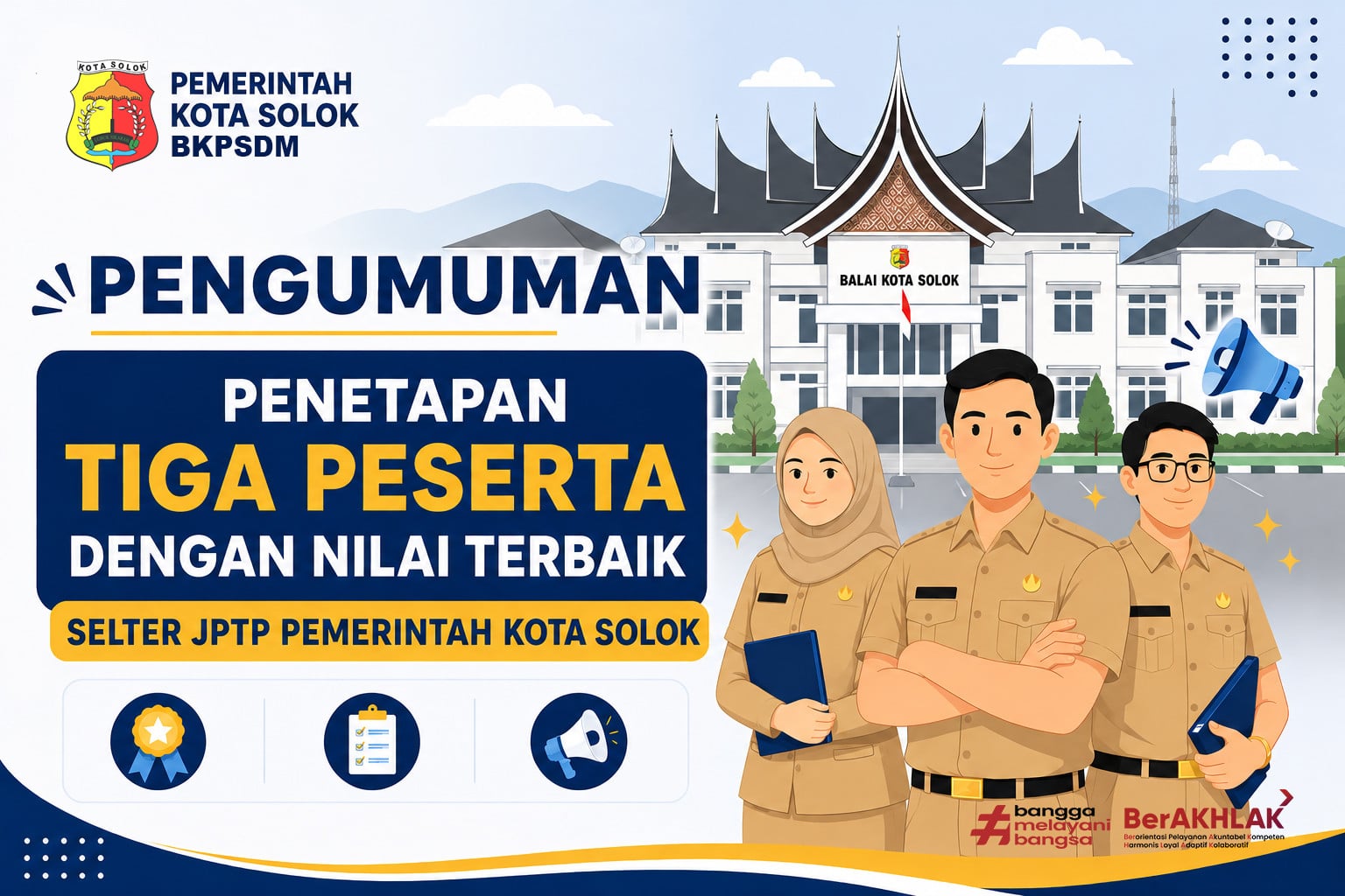 PENGUMUMAN PENETAPAN TIGA PESERTA DENGAN NILAI TERBAIK SELTER JPTP 2026