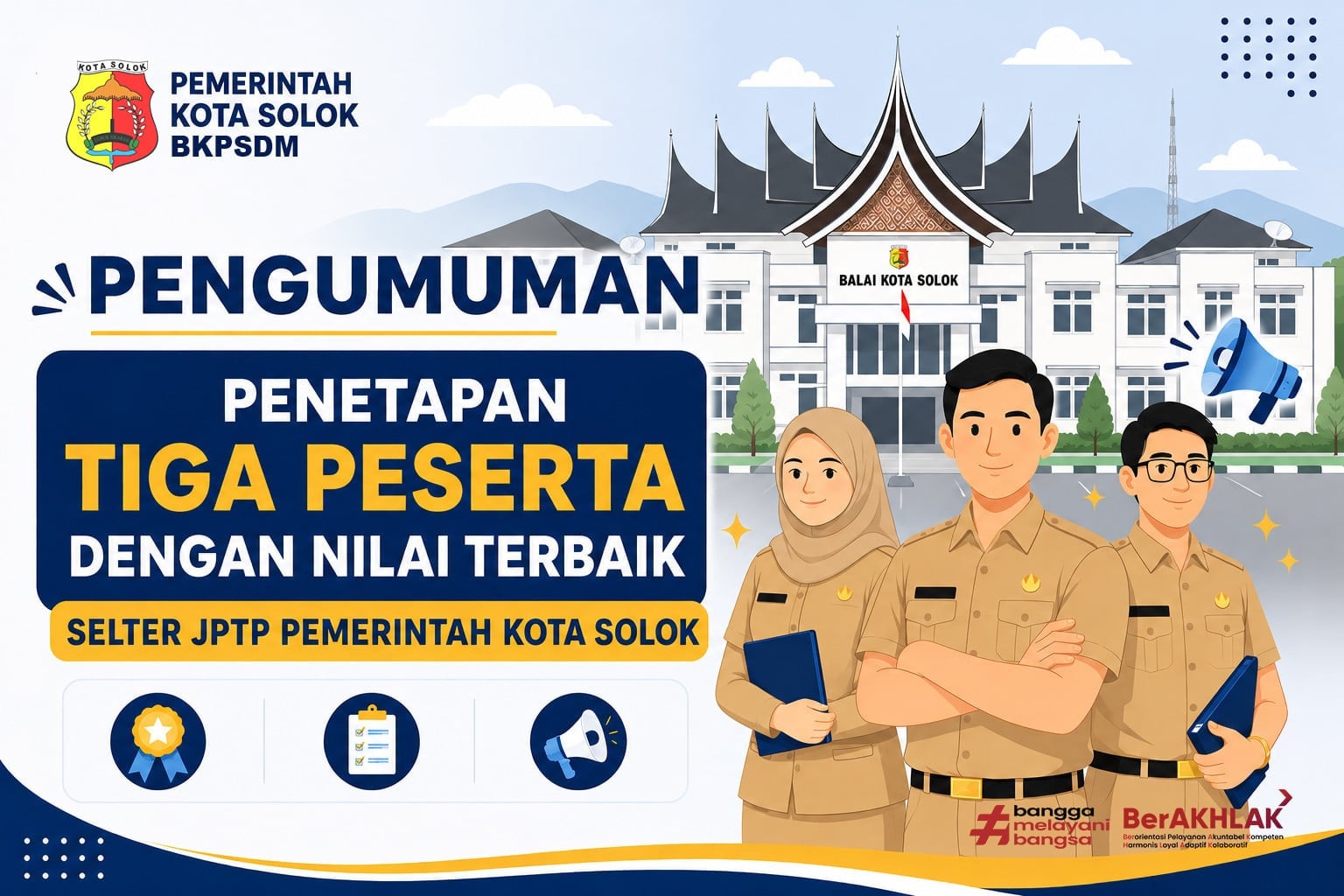 PENGUMUMAN PENETAPAN TIGA PESERTA DENGAN NILAI TERBAIK SELTER JPTP 2026